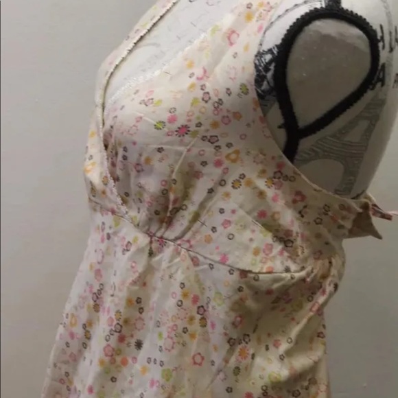 Buffalo David Bitton Women Halter Brown Floral Blouse Shirt L Lace Cotton Bikini - Picture 6 of 6